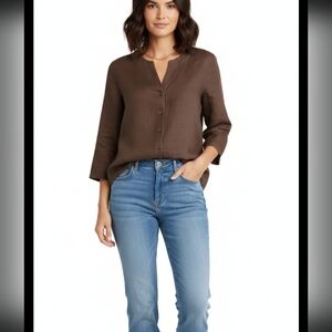 Eileen Fisher  linen blend  shirt size  xs